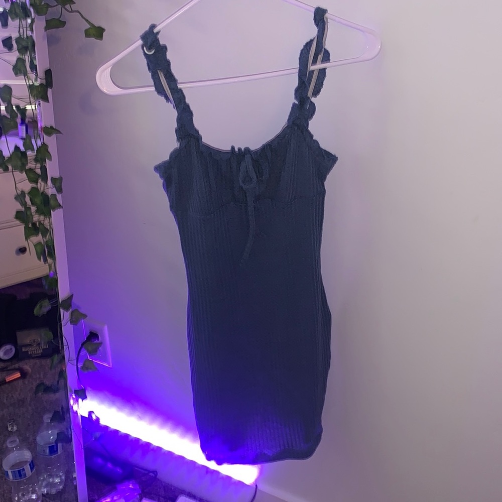 fitted blue dress